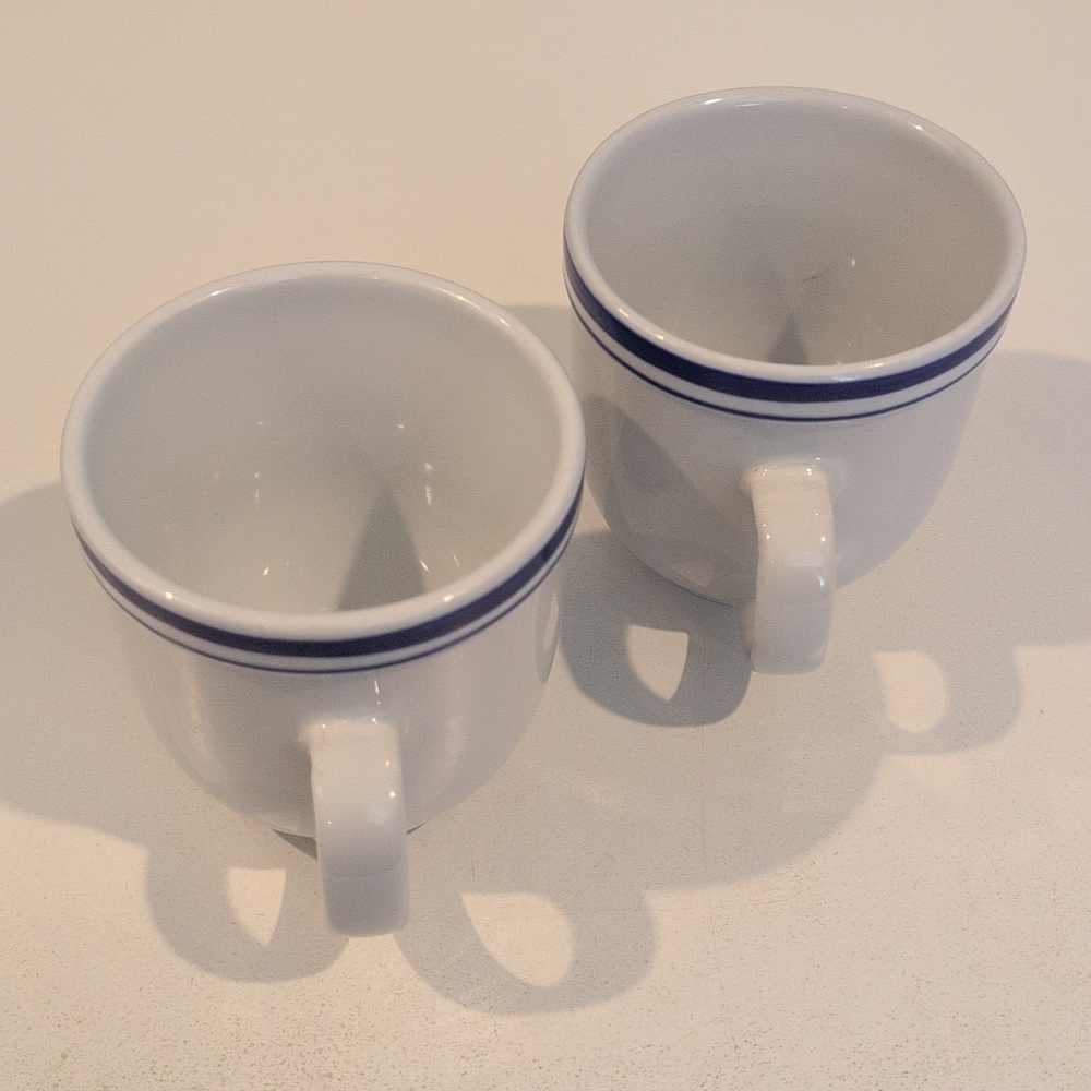 Pottery Barn Ceramic 12 Ounce Club Blue Coffee Mug Set. - Picture 10 of 16